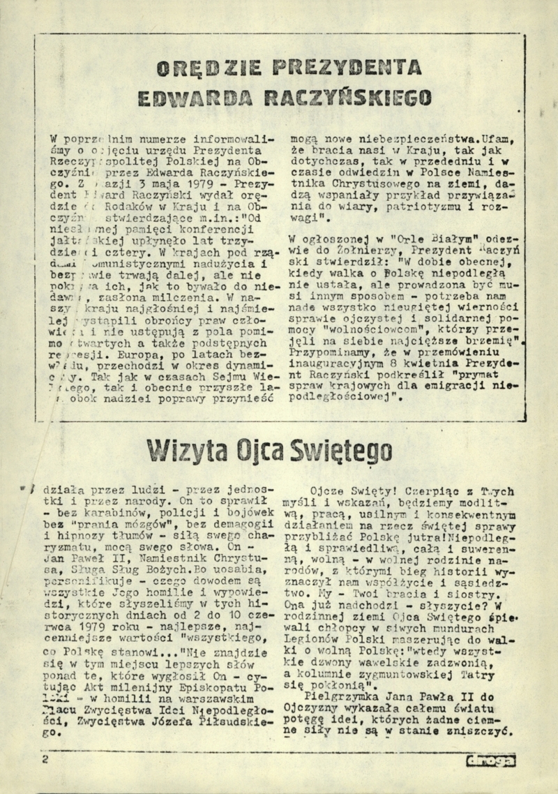 Broszura - "Droga" - pismo Ruchu Obrony Praw Człowieka i Obywatela nr 7 z VI 1979 r. dot. m.in. pielgrzymki Jana Pawła II do Polski
