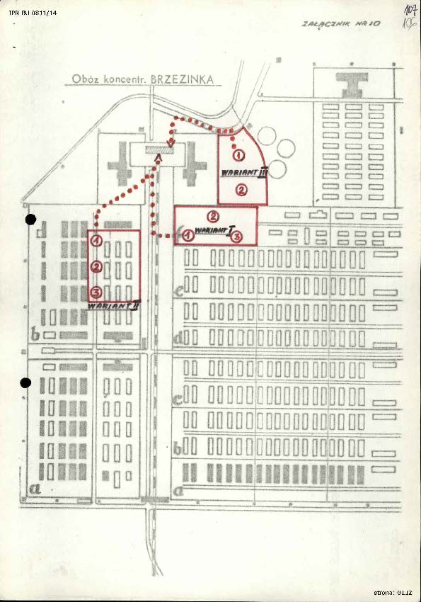 Plan sytuacyjny miejsca pobytu Papieża na terenie byłego obozu zagłady Auschwitz-Birkenau, IPN BU 0811/14, s.106